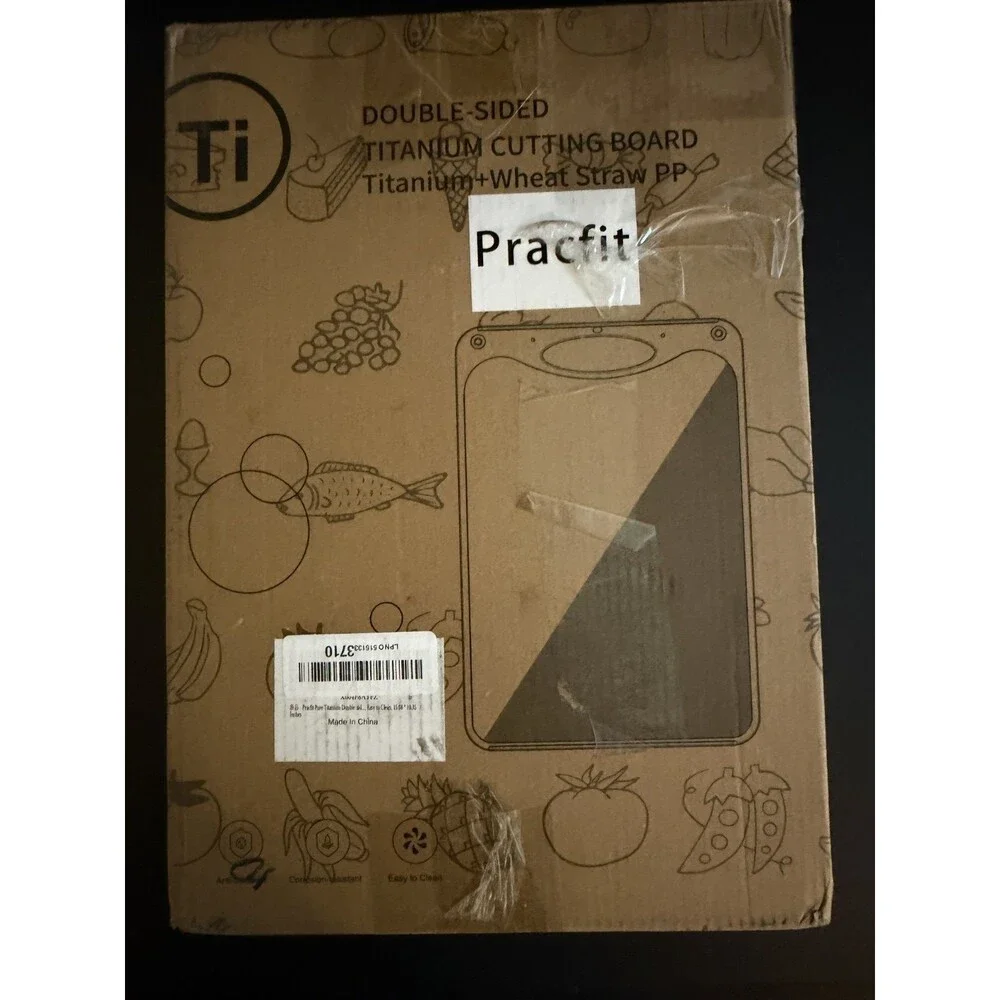 Cutting Board Double Sided Pure Titanium for Kitchen Food Grade Wheat Straw PP